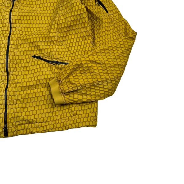 CP Company 3D Dark Yellow Air Net Zipped Hooded Jacket - Large