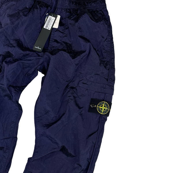 Stone Island 2022 Blue Econyl Nylon Metal Trousers - Small