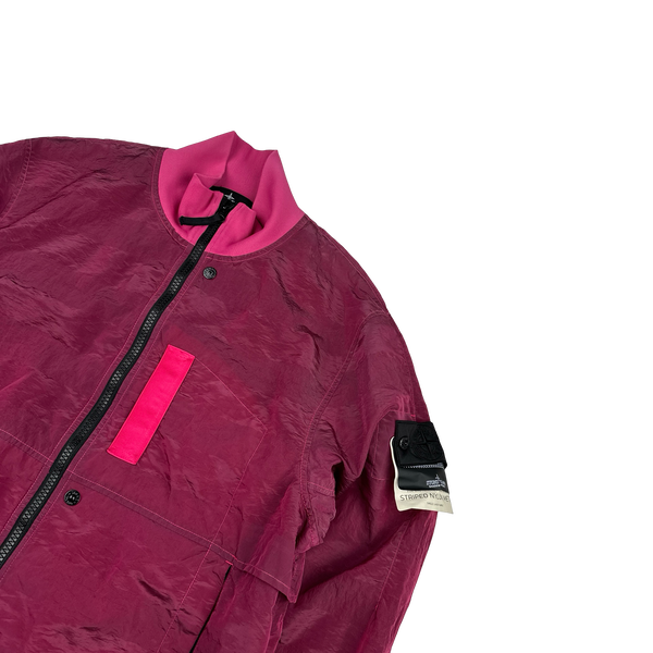 Stone Island 2020 Pink Striped Nylon Metal Jacket - XL