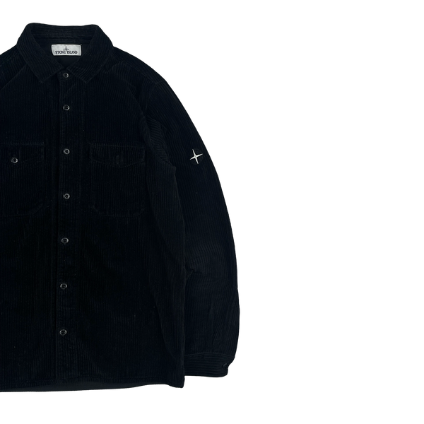 Stone Island 2020 Black Jumbo Corduroy Shirt - Large