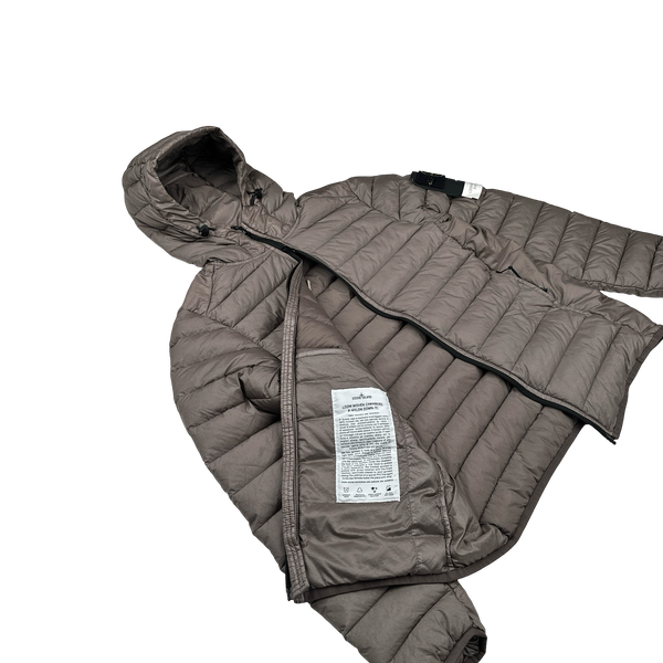 Stone Island 2024 Brown R Nylon Loom Woven Down Puffer Jacket - Small
