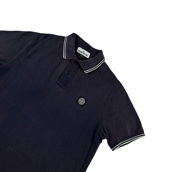 Stone Island 2021 Navy Cotton Patch Polo Shirt - Medium