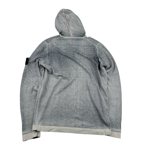 Stone Island 2016 Blue Hand Sprayed Dust Hoodie - Small