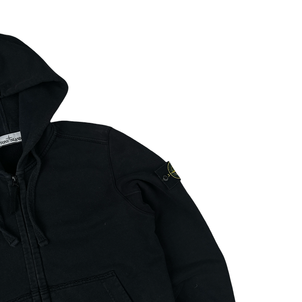 Stone Island 2018 Black Zipped Cotton Hoodie - Small
