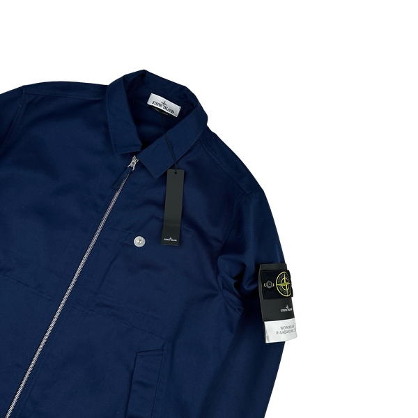 STONE  ネイビー ジャケット Stone Island 2022 Blue Workwear R Gabardine 3/1 Jacket - XL