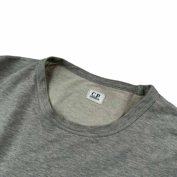 CP Company Grey Cotton Lens View Crewneck Jumper - XXL