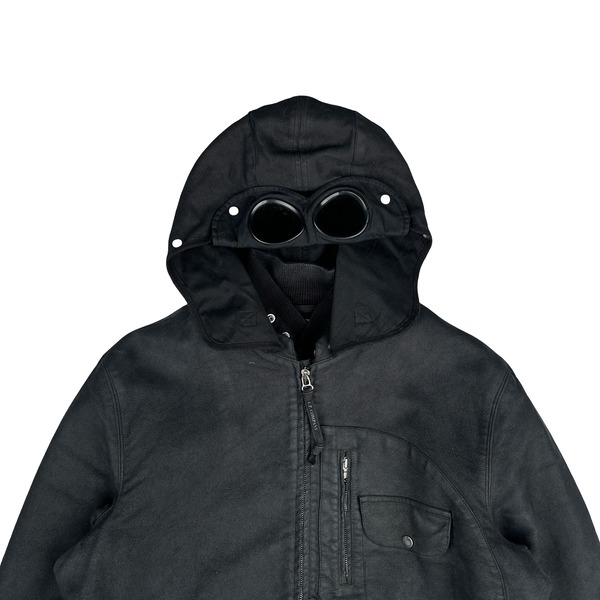 CP Company 2004 Vintage Black Hand Painted Mole Skin Archive Goggle Jacket - XL