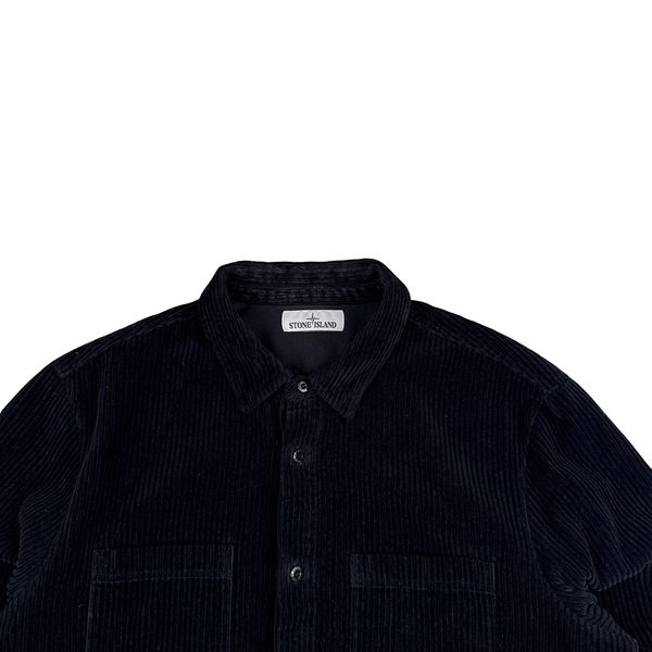 Stone Island 2019 Black Jumbo Corduroy Overshirt - XL