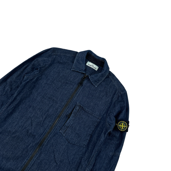 Stone Island 2017 Cotton Indigo Denim Overshirt - Medium