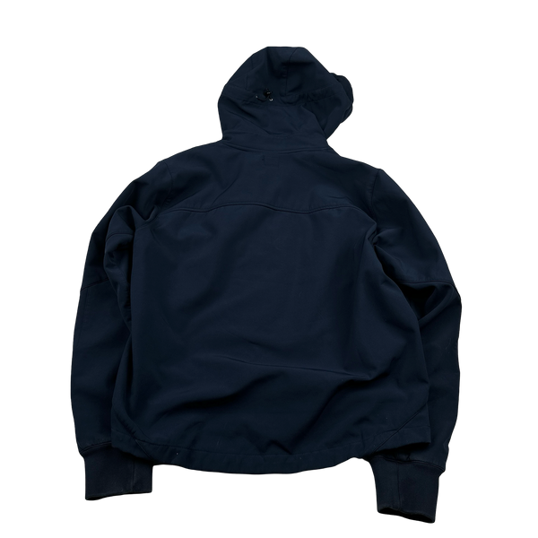 CP Company Navy Blue Soft Shell Goggle Jacket - Medium