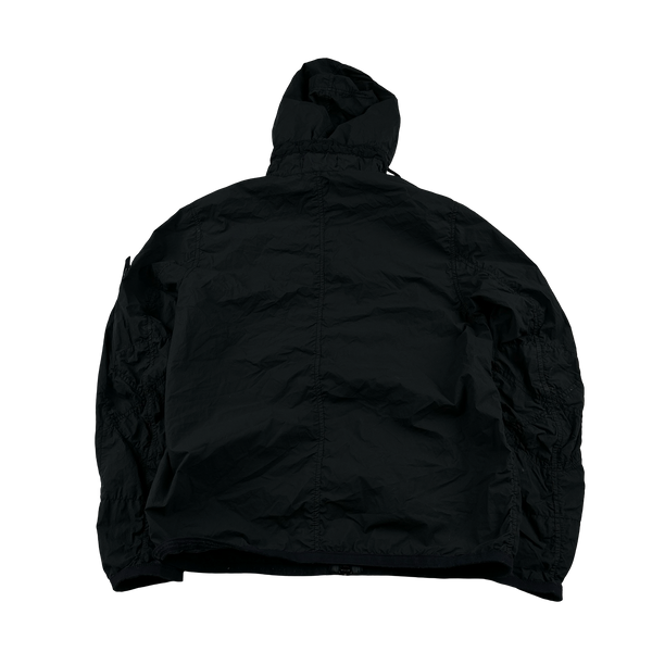 Stone Island 2019 Black Lamy Velour Hooded Jacket - Small