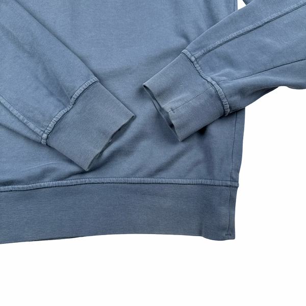 CP Company Blue Cotton Lens Viewer Quarter Zip Pullover - Large