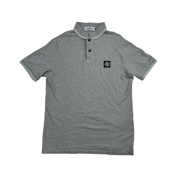 Stone Island 2021 Grey Short Sleeve Polo Shirt - Large