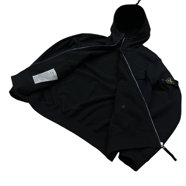 Stone Island Black Hooded Soft Shell Jacket - XXL