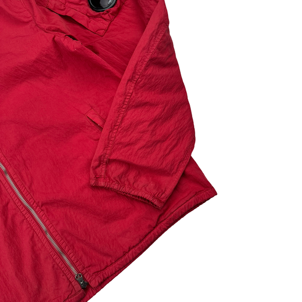 CP Company Red Cotton Lightweight Lens View Hooded Jacket - XXL