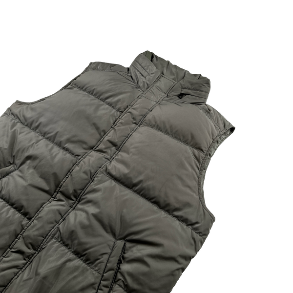 Prada Tan Red Tab Down Filled Puffer Gilet - Large