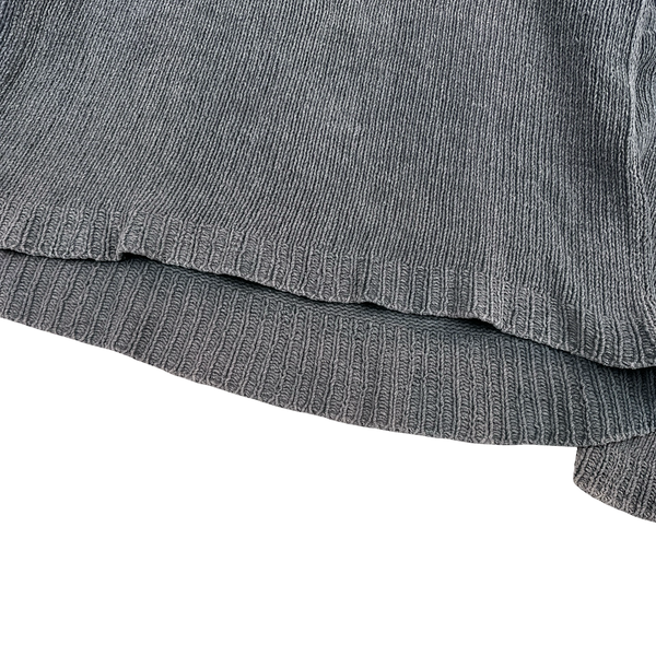 Stone Island 1993 Grey Knitted Chenille Green Edge Crewneck Pullover - Medium