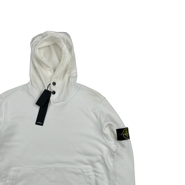 Stone Island 2023 White Pullover Hoodie - Medium