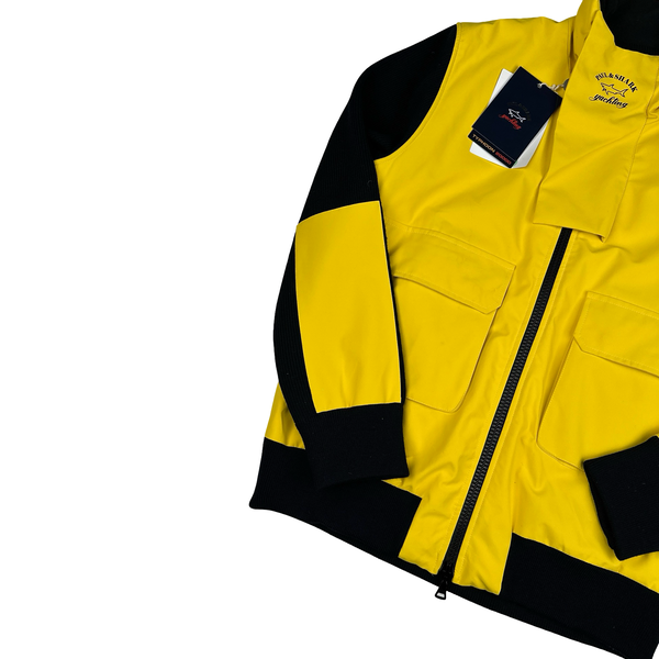 Paul & Shark Yellow Typhoon 20000 Waterproof Hybrid Nylon Knitted Jacket - Large