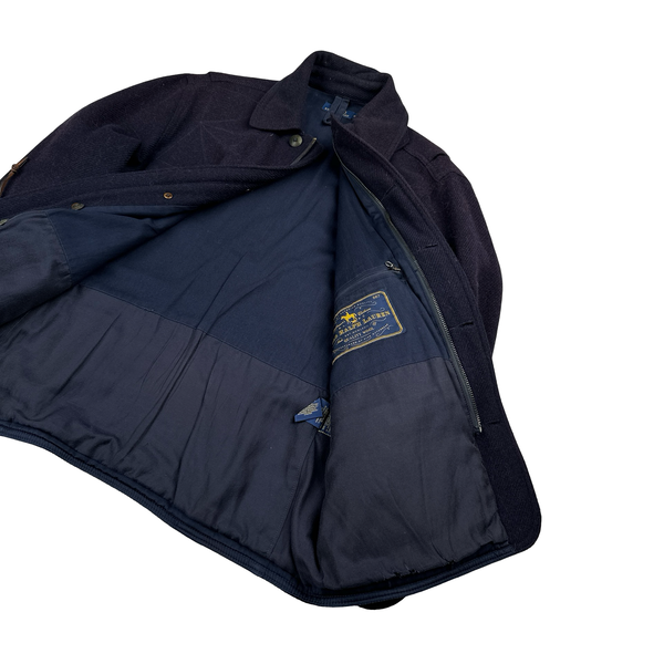 Ralph Lauren Navy Wool Multi Pocket Buttoned Field Jacket - Medium