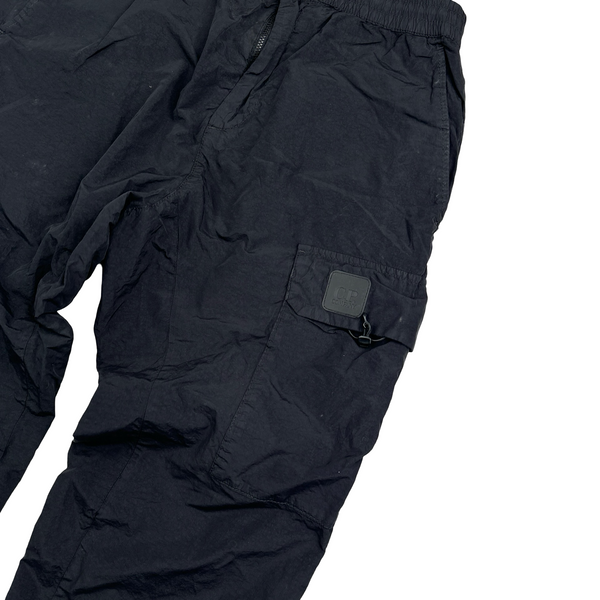 CP Company Metropolis Black Nylon Spellout Cargo Trousers - Small