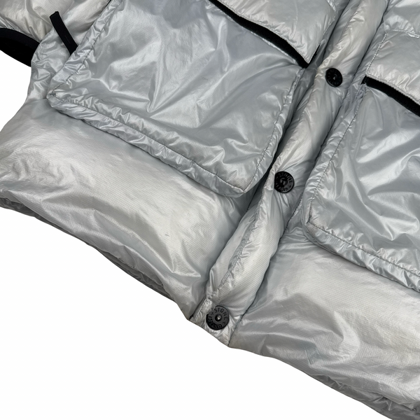 Stone Island 2018 White Pertex Quantum Y Down Long Puffer - Small