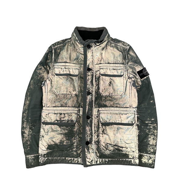 Stone Island 2012 Green Liquid Reflective Field Jacket - Medium
