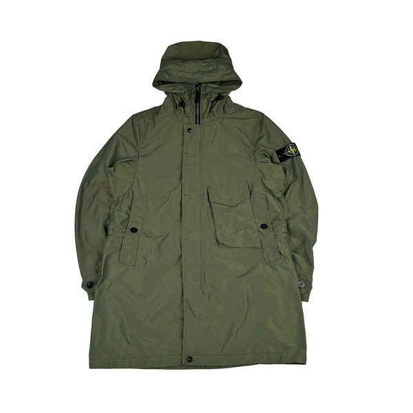 Stone Island 2021 Military Shimmer Green Micro Reps Parka Jacket