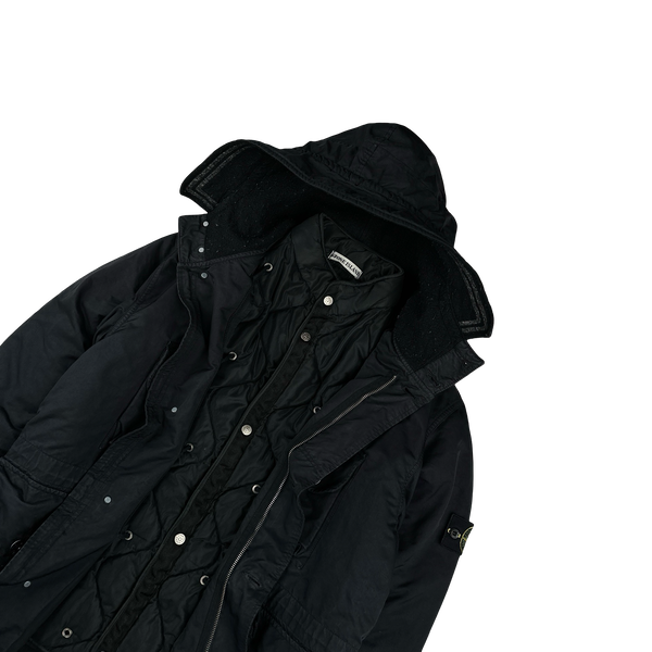 Stone Island 2007 Black David TC Hooded Multipocket Jacket - Large