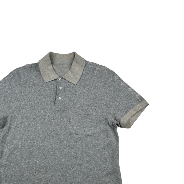 Louis Vuitton Grey Cotton Monogram Polo Shirt - Small