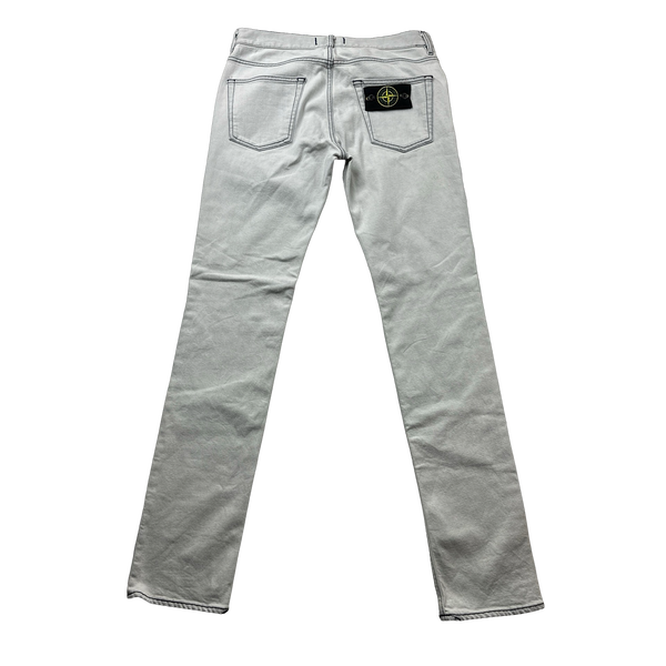 Stone Island White Contrast Stitch Jeans - 32"