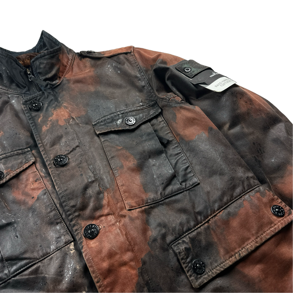 Stone Island Raso Hand Painted Tortoise Shell Camo Field Jacket -Medium