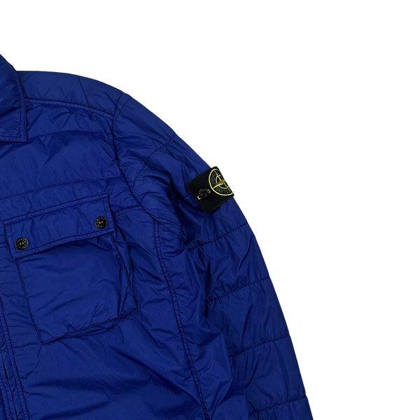 Stone Island 2013 Blue Micro Yarn Cotton Lined Overshirt Jacket - Large