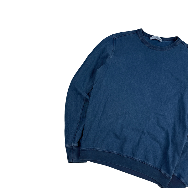 Stone Island 2017 Blue Cotton Crewneck Sweatshirt - Small