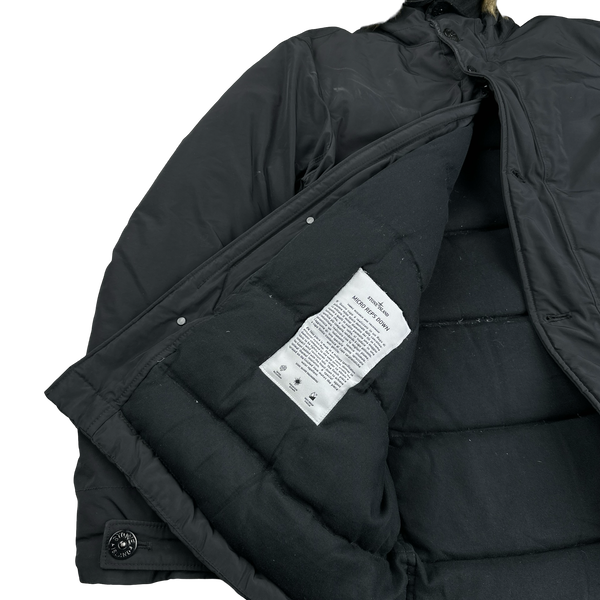 Stone Island 2018 Black Micro Reps Down Filled Parka Jacket - Large