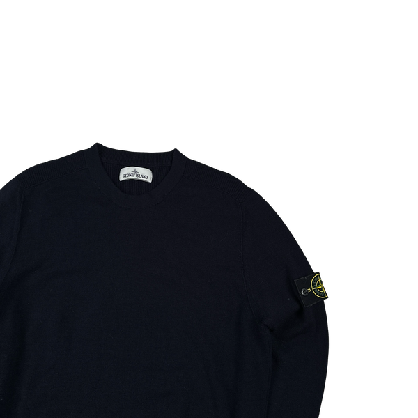 Stone Island 2019 Navy Blue Wool Crewneck Jumper - Large