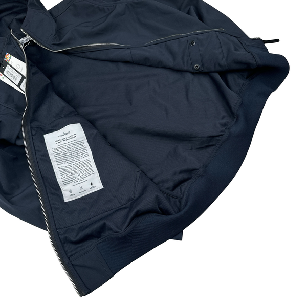 Stone Island 2021 Navy Soft Shell e-Dye Hooded Jacket - Medium