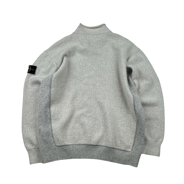 Stone Island 2022 Grey Mock Neck Knit Jumper - Large