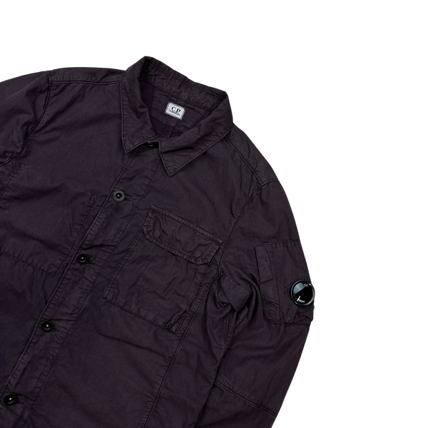 CP Company Burgundy Button Up Overshirt - Large