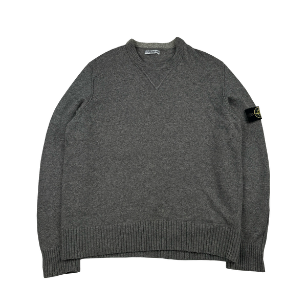 Stone Island 2008 Grey Wool Crewneck Jumper - 3XL