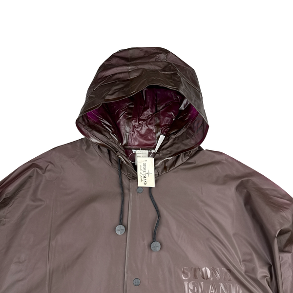 Stone Island 1980s PVC Archive Spellout Hooded Jacket - XL