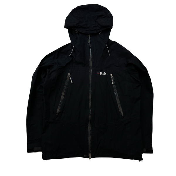 RAB Black Zipped Waterproof Rain Jacket - Medium