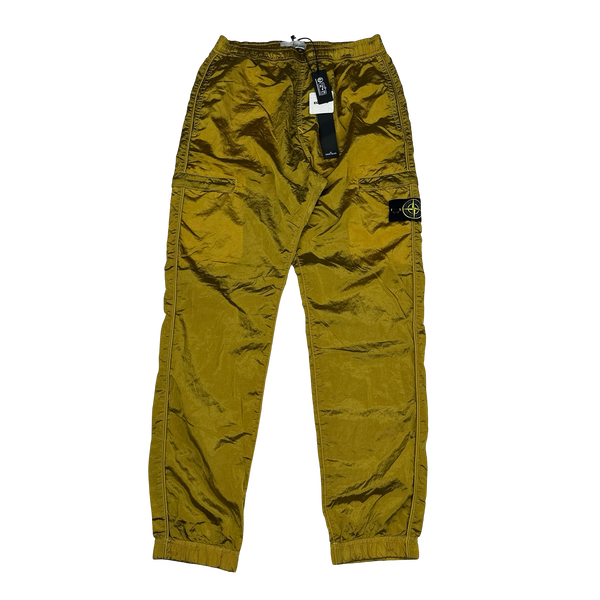 Stone Island 2022 Yellow Econyl Nylon Metal Trousers - 30"