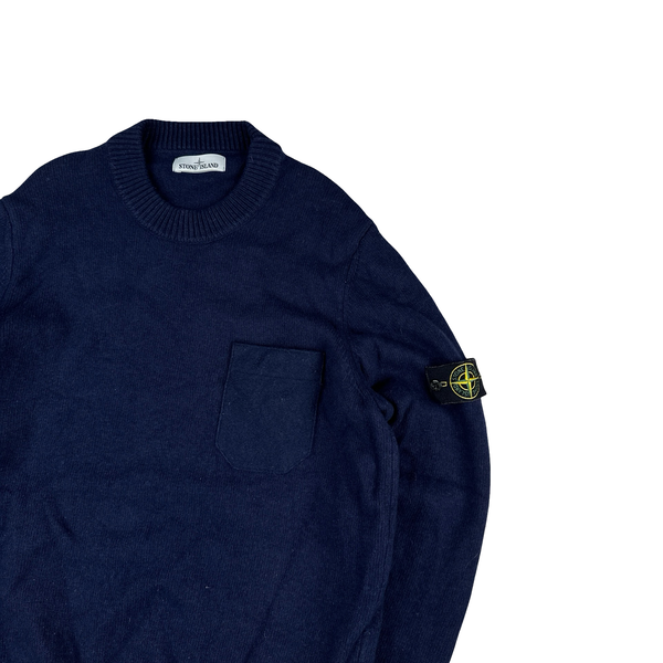 Stone Island 2017 Navy Wool Crewneck - XXL