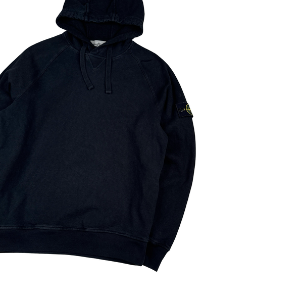 Stone Island 2023 Black Cotton Marl Hoodie - Medium