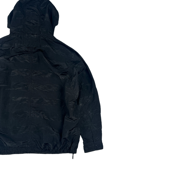 Stone Island 2020 Black Striped Nylon Metal Pullover Jacket - Large