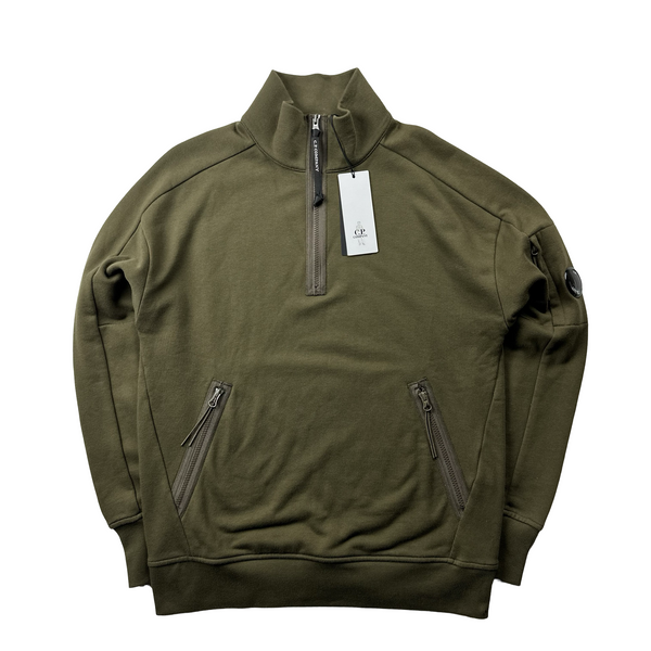 CP Company Khaki Quarter Zip Pullover - Medium