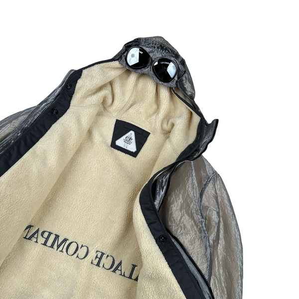 CP Company X Palace Silver Kan D Shearling Lined Spellout Embroidered Pocketed Jacket - XL