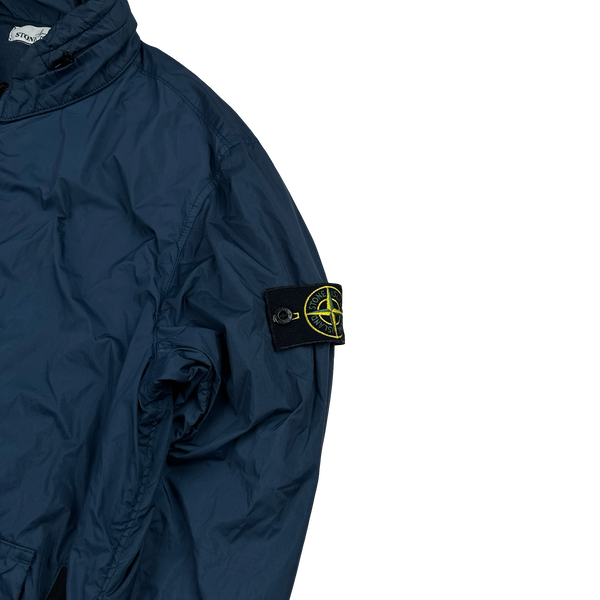 Stone Island 2020 Blue Crinkle Reps Bomber Jacket - Large
