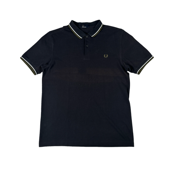 Fred Perry Black Short Sleeve Polo Shirt - Large